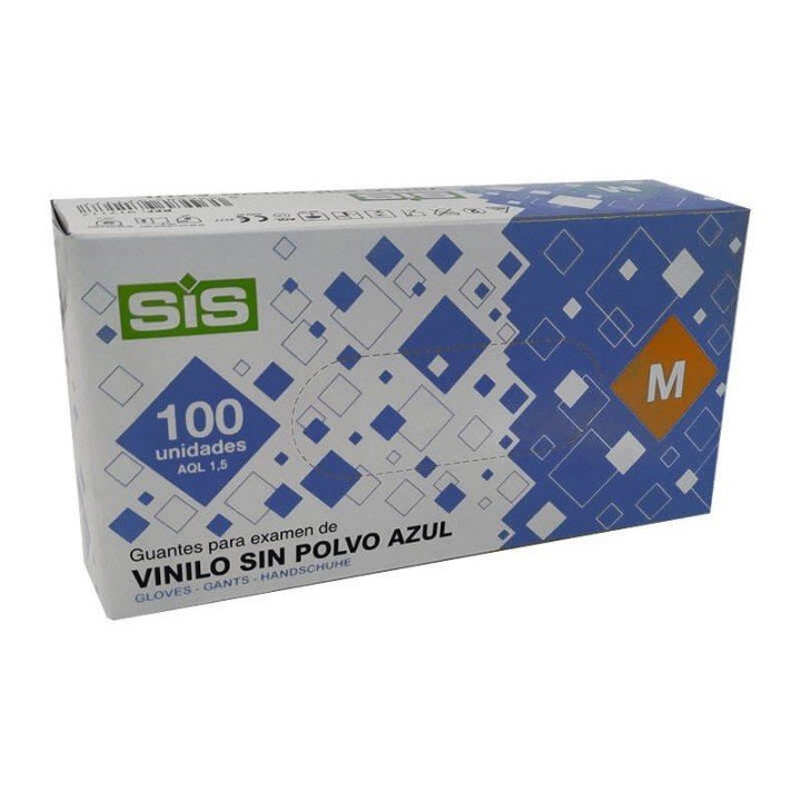 Guantes de vinilo azul | 100 Unidades