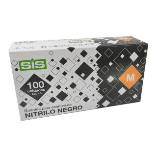 Guantes de nitrilo negro sin polvo 4gr | 100 unidades