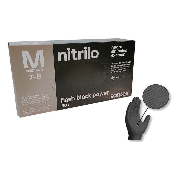 Guantes de nitrilo naranjas diamantados 8.5g - Extrafuertes