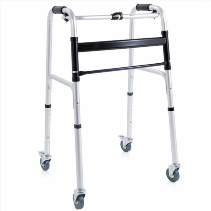 Andador plegable de 4 ruedas giratorias