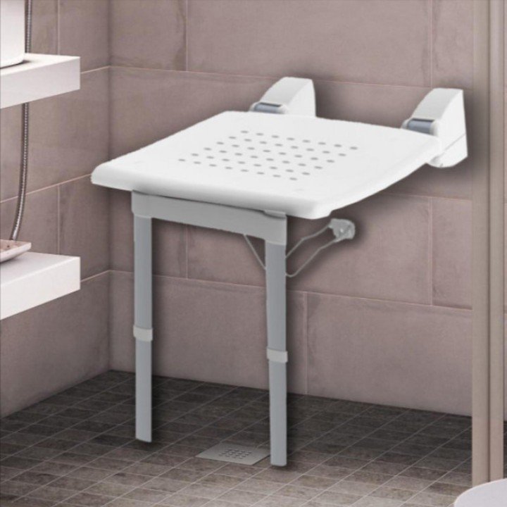 Asiento de ducha abatible 'PROFILO' con patas