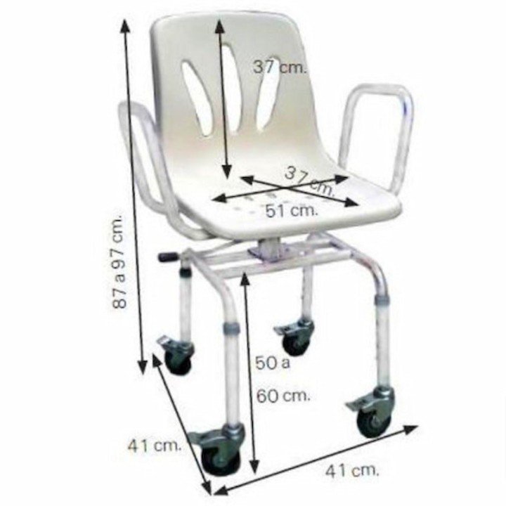 Silla giratoria de ducha con ruedas