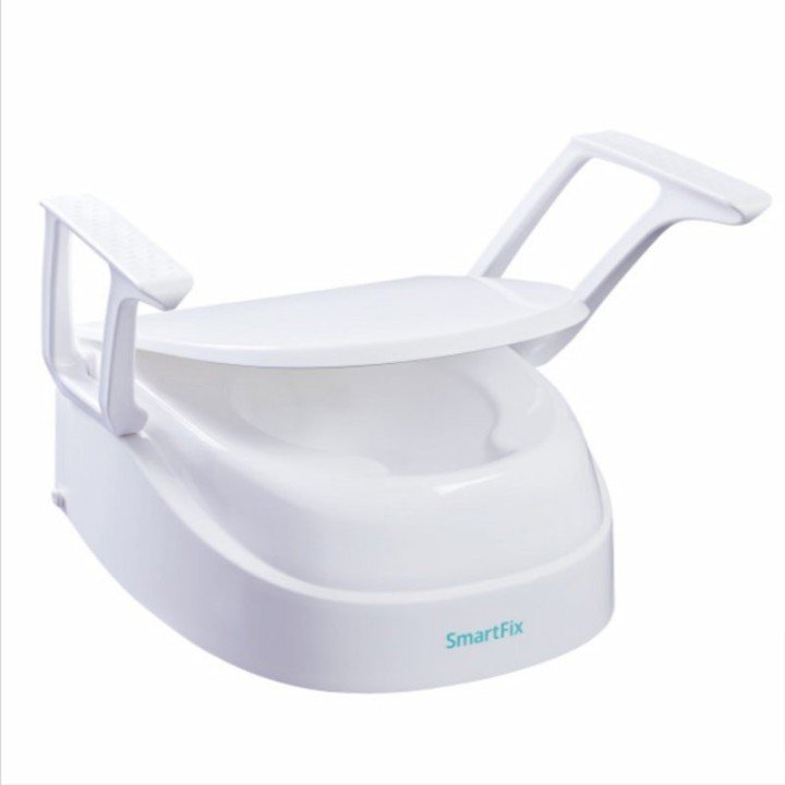 Elevador de w.c. regulable en altura e inclinación con reposabrazos