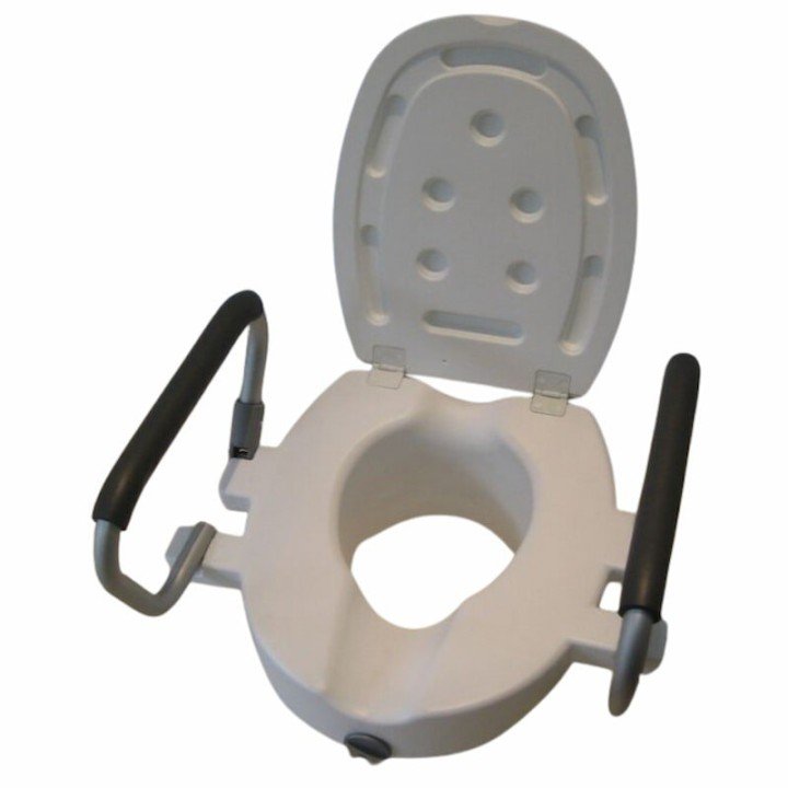Elevador WC con tapa y brazos abatibles