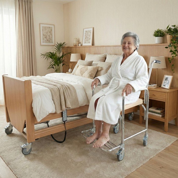 Silla inodoro de aluminio con ruedas