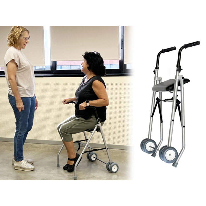 Andador de 2 ruedas de aluminio