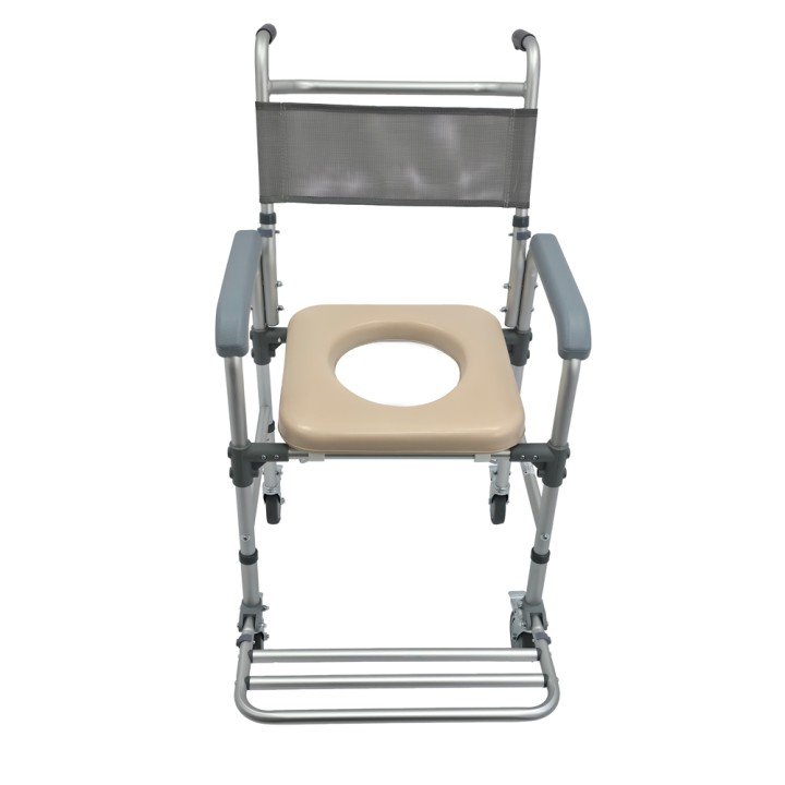 Silla inodoro de aluminio con ruedas