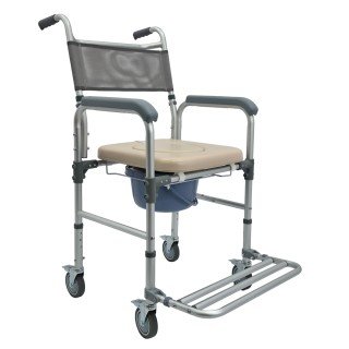 Silla inodoro de aluminio con ruedas
