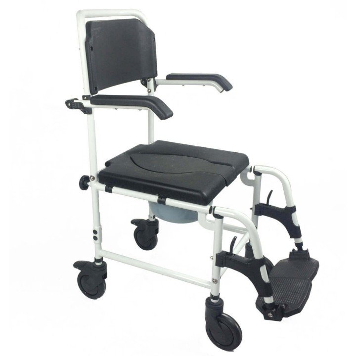 Silla de ruedas de ducha e inodoro