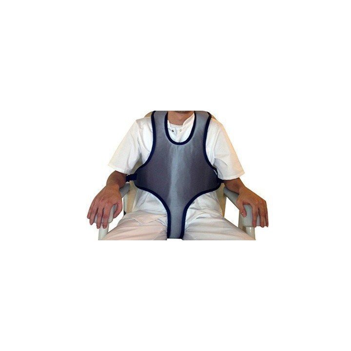 Cinturón torácico-abdominal tipo chaleco para silla de ruedas