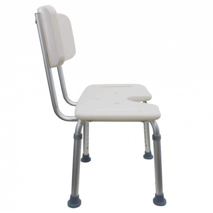Silla de ducha de aluminio con asiento en U
