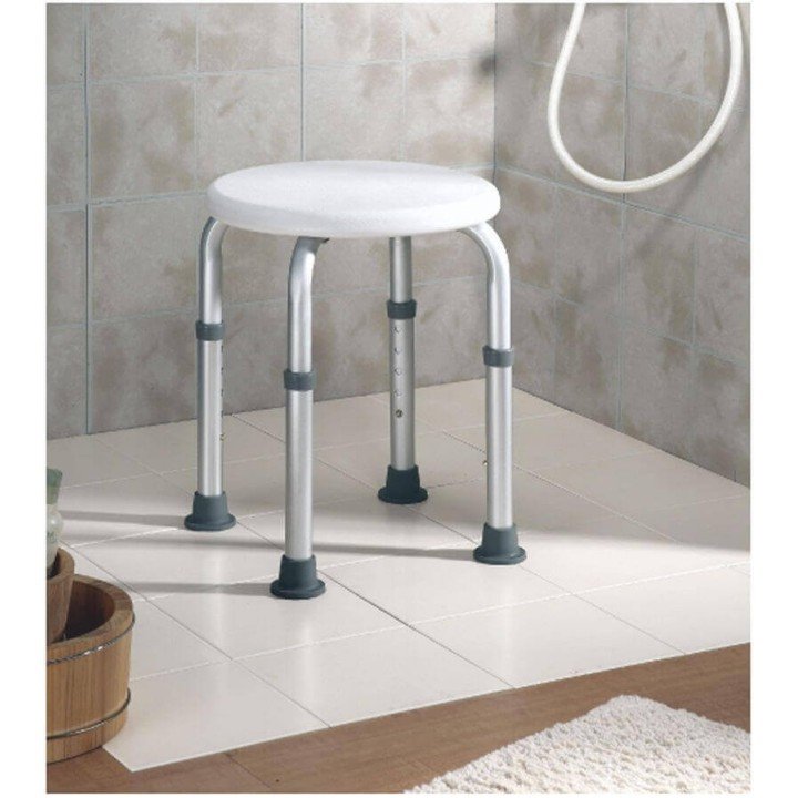 Taburete de ducha redondo de aluminio