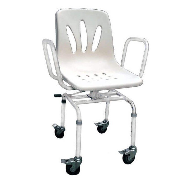 Silla giratoria de ducha con ruedas