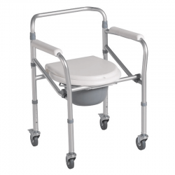 Silla con inodoro de aluminio y plegable