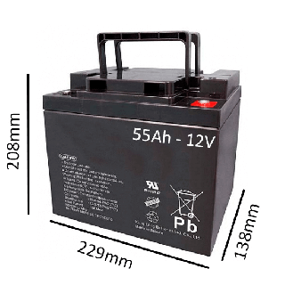 Baterías Silla de ruedas eléctrica R320 de 55Ah - 12V