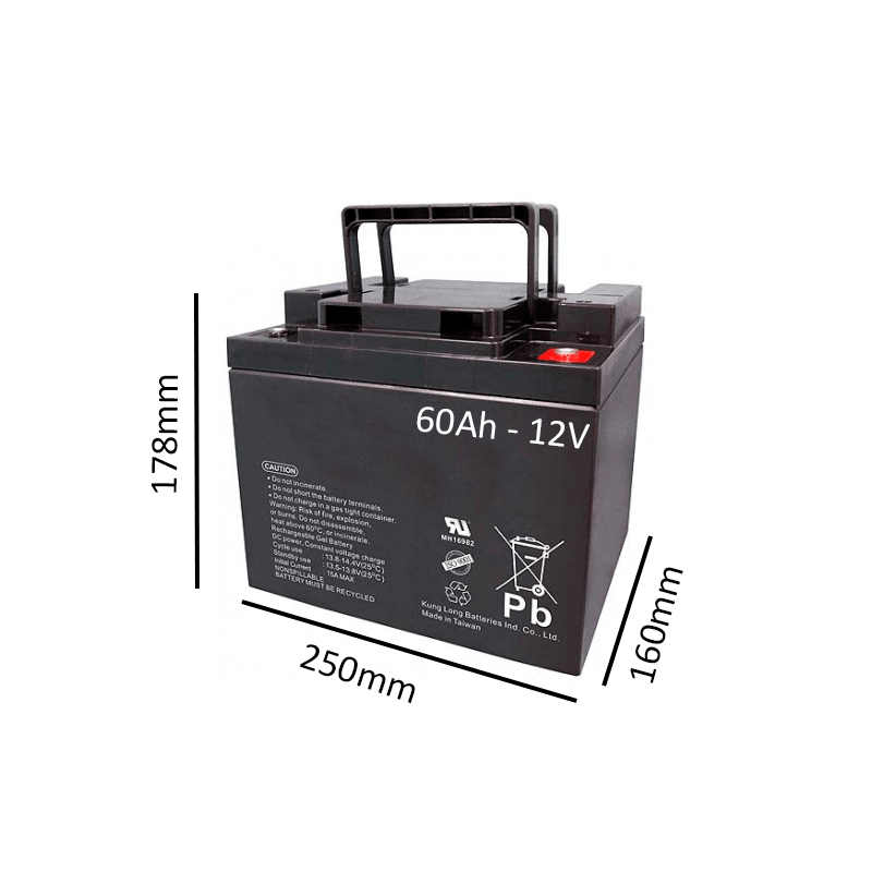 Baterías de GEL para Silla de ruedas eléctrica JIVE R2 de 60Ah - 12V - Ortoespaña