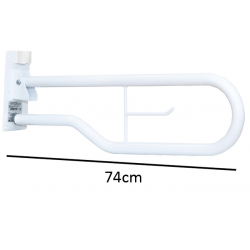 Barra de baño abatible de acero 74cm