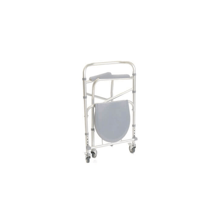 Silla wc y ducha 4 en 1 de aluminio con ruedas