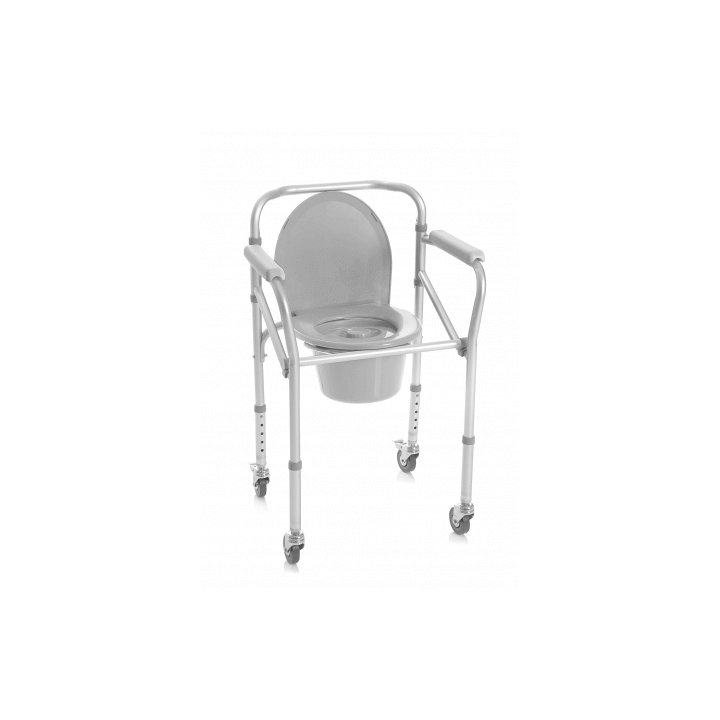 Silla wc y ducha 4 en 1 de aluminio con ruedas