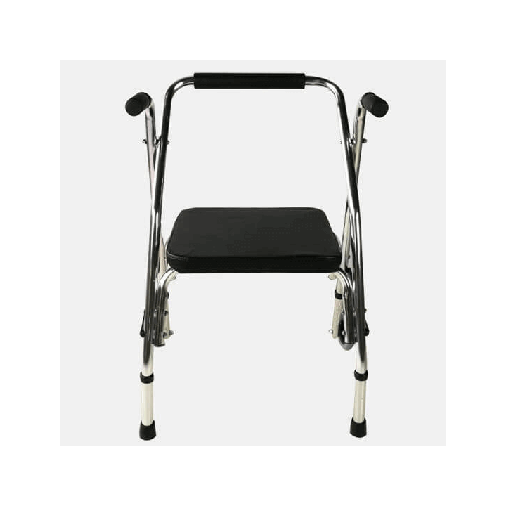 Andador de aluminio con asiento y respaldo