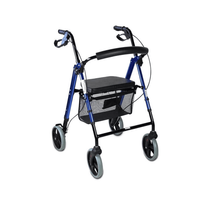 Andador 4 en 1 de aluminio azul
