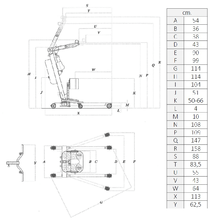 Grúa  de bipedestación Tecnimoem Powerlift UP