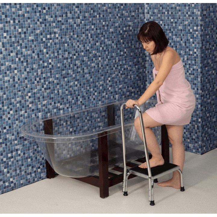 Escalón con barandilla