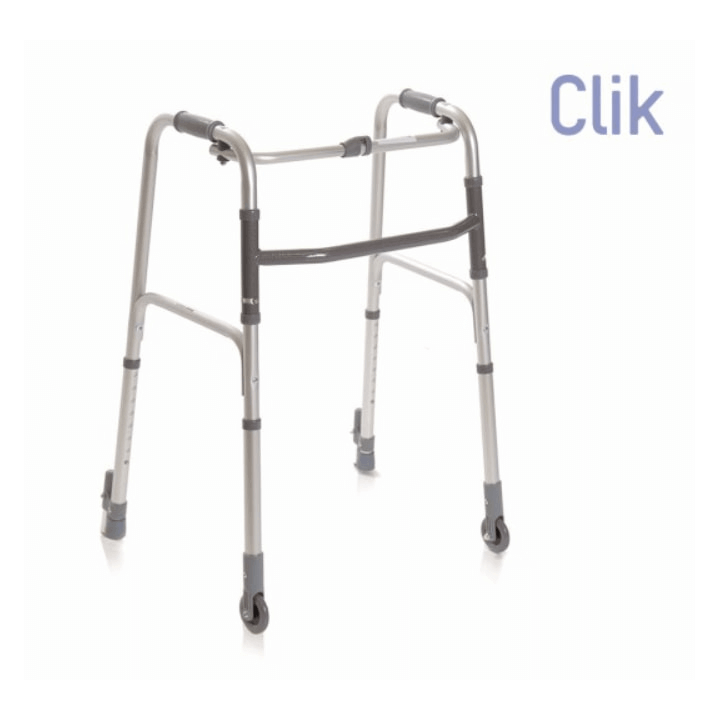 Andador plegable de 2 ruedas fijas