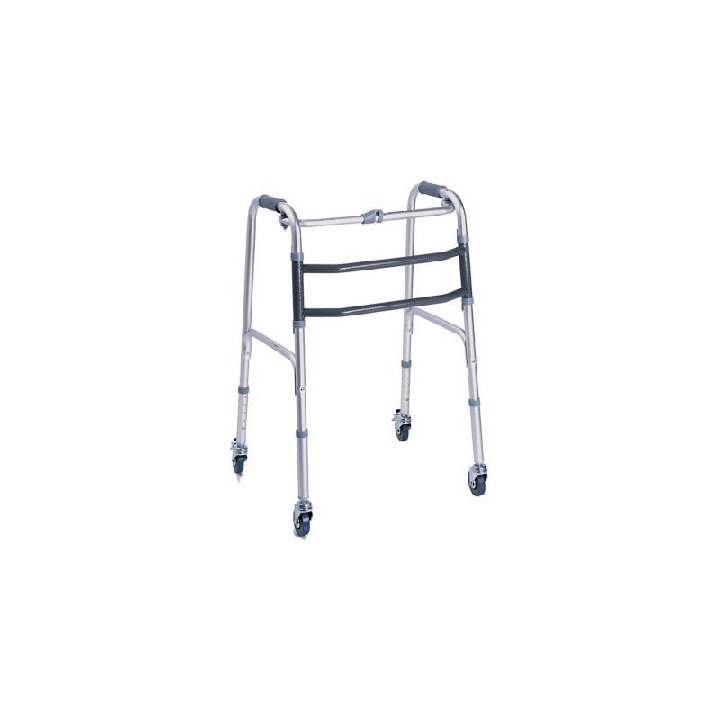 Andador plegable de 4 ruedas giratorias