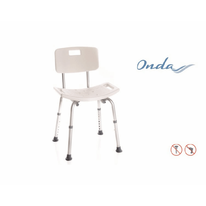 Asiento de ducha con respaldo ONDA