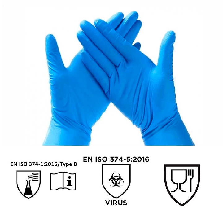 Guantes de nitrilo Sin polvo | 100 unidades