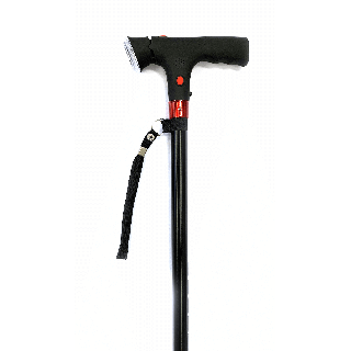 Bastón de aluminio extensible con luz y alarma