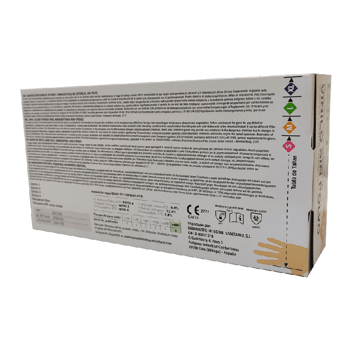 Guantes de vinilo sin polvo | 100 unidades