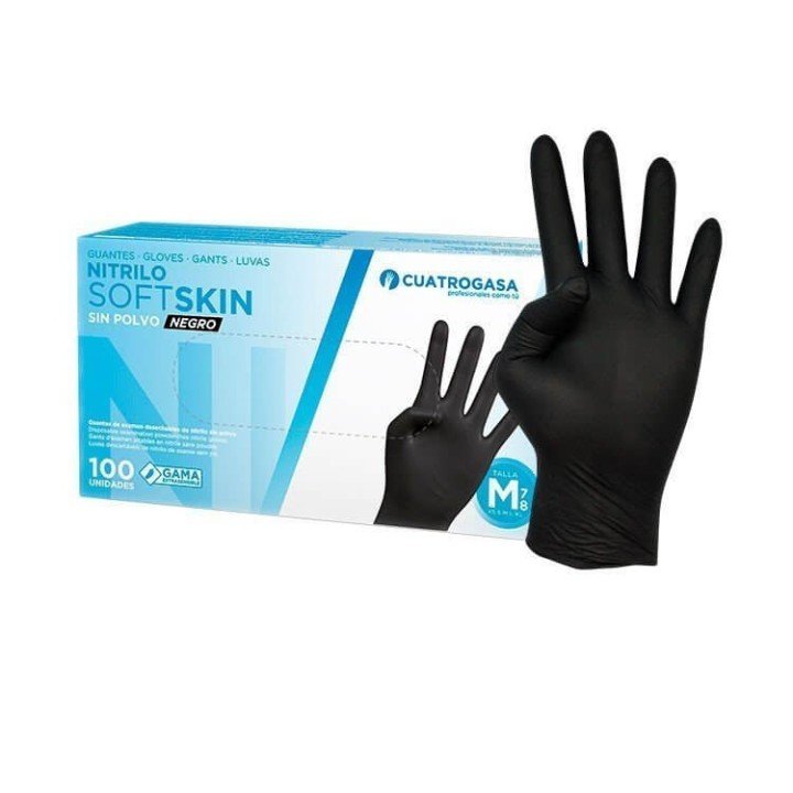 Guantes de nitrilo negro Cuatrogasa