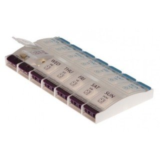 Pastillero semanal 2 tomas con pulsador