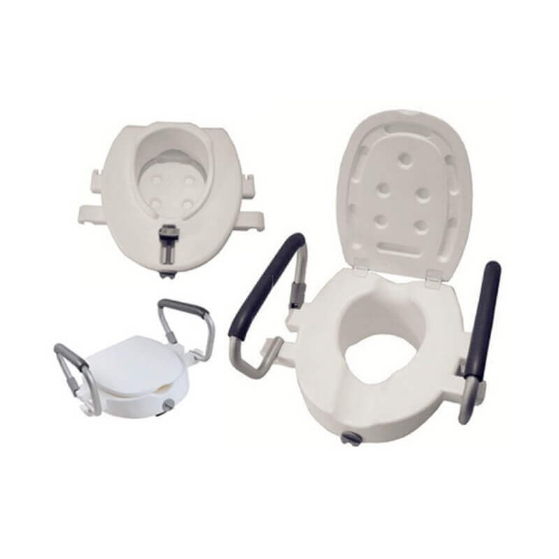 Elevador WC con tapa y brazos abatibles - Ortoespaña