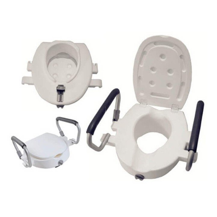 Elevador WC con tapa y brazos abatibles