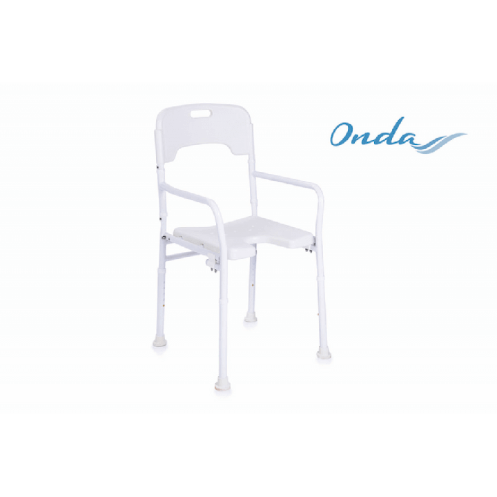 Silla de ducha con respaldo plegable