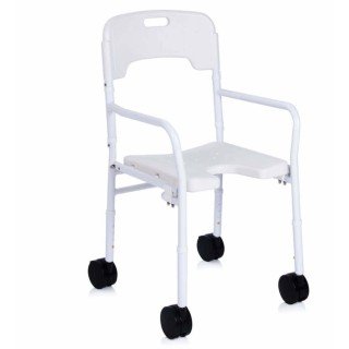 Silla de ducha con ruedas con respaldo plegable NEW | Envío gratis