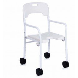 Silla de ducha con ruedas con respaldo plegable NEW