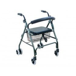 Andador rollator 4 ruedas con frenos por presión