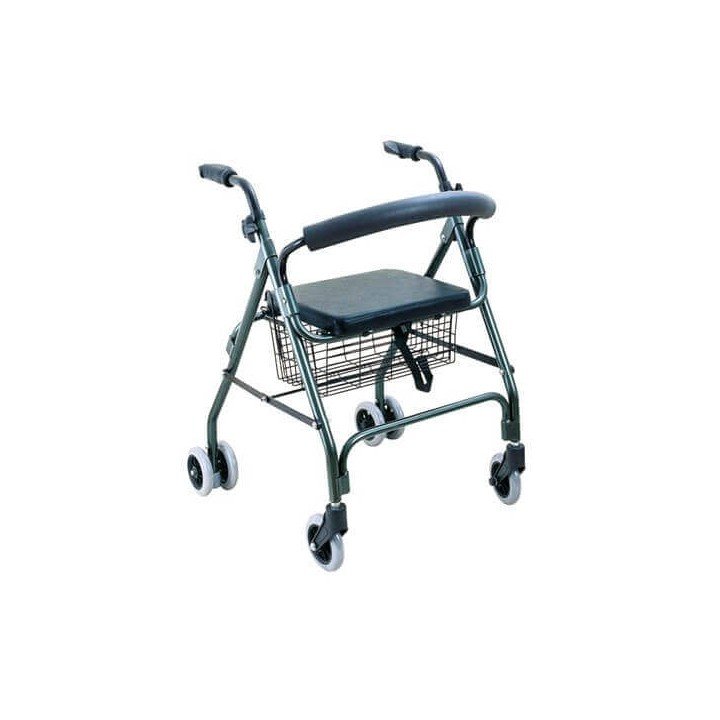 Andador rollator 4 ruedas con frenos por presión
