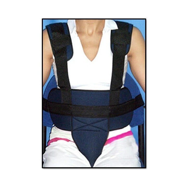 Cinturón pélvico con tirantes para silla de ruedas
