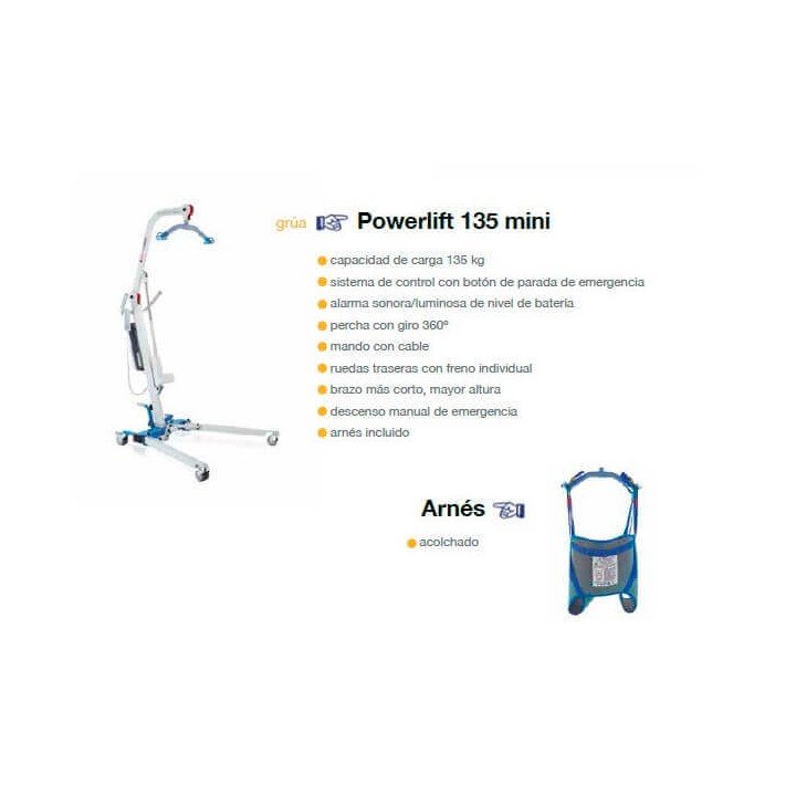 Tecnimoem powerlift 135 Mini + Arnés. Grúa de traslado | Envíos urgentes