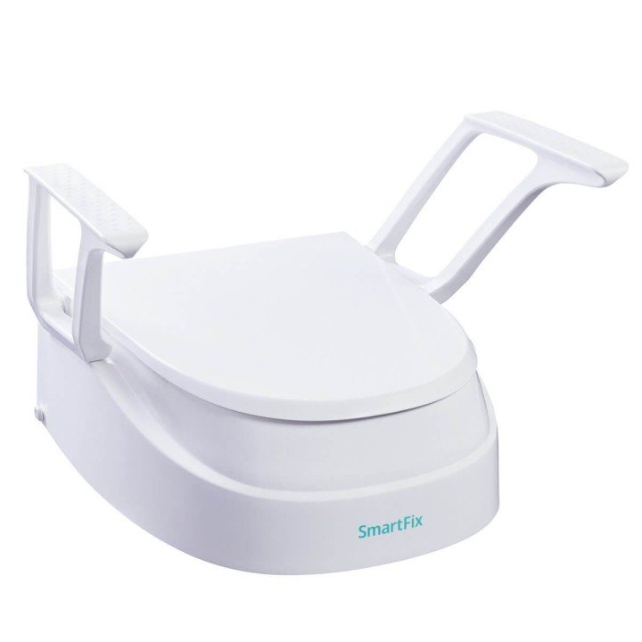 Elevador de w.c. regulable en altura e inclinación con reposabrazos