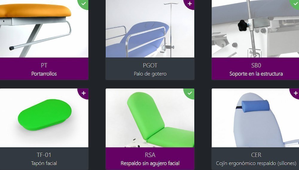 accesorios para la camilla