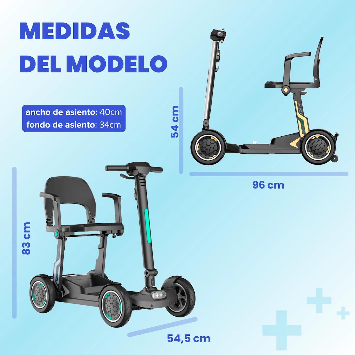Medidas scooter plegable modena lite